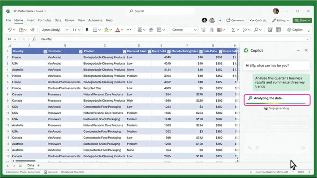 Copilot Prompts for Microsoft Excel